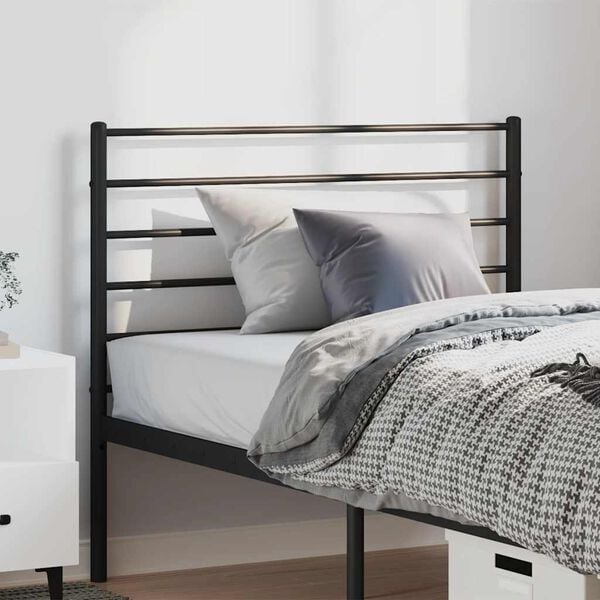 vidaXL Metal Replace Headboard Black 100 cm