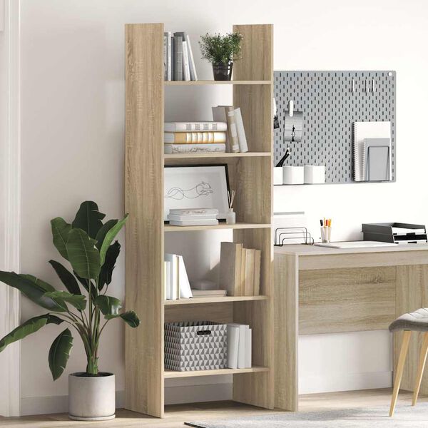 vidaXL Book Cabinet Sonoma Oak 60x35x180 cm Engineered Wood