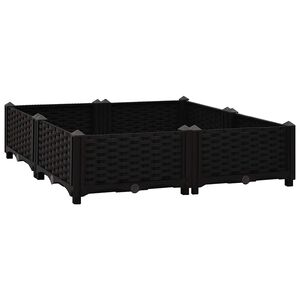 vidaXL Raised Bed | Black | Polypropylene | Medium | Durable | Planter Box