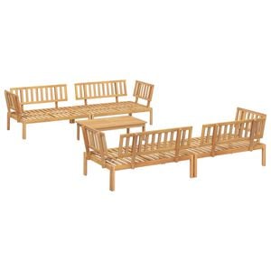 vidaXL Pallet Sofa Set | Natural wood | Solid Acacia wood | Large | Modular