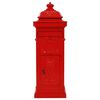 vidaXL Pillar Letterbox Aluminium Vintage Style Rustproof Red