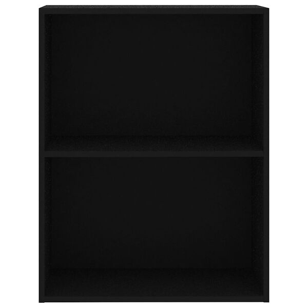 vidaXL 2-Tier Book Cabinet Black 60x30x76.5 cm Engineered Wood