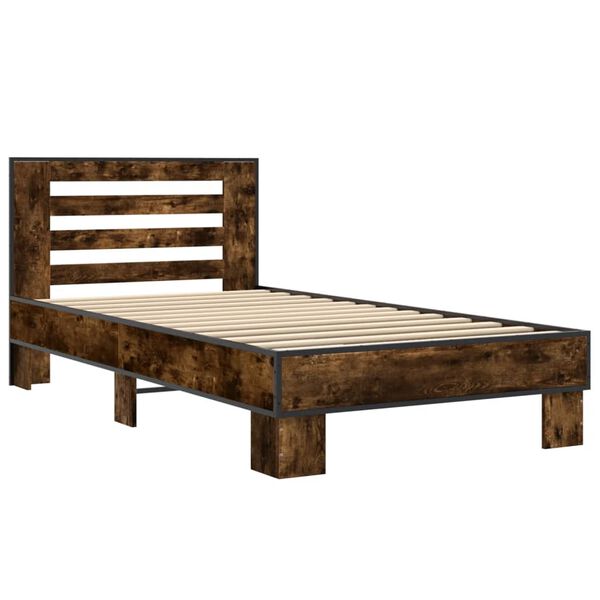 vidaXL Bed Frame without Mattress Smoked Oak 90x200 cm