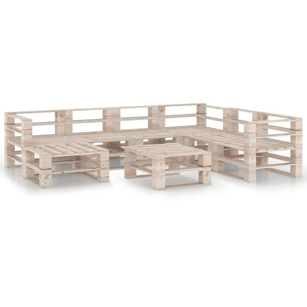 vidaXL 8 Piece Garden Pallet Lounge Set Pinewood