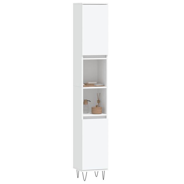 vidaXL Bathroom Cabinet White 30x30x190 cm Engineered Wood