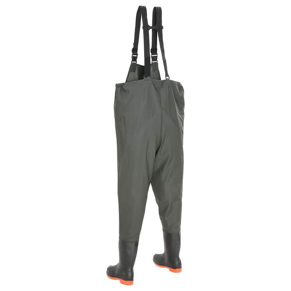 vidaXL Wading Pants with Boots Green Size 43