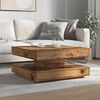 vidaXL Coffee Table 360-Degree Rotatable Old Wood 70x70x34.5 cm
