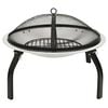 vidaXL 2-in-1 Fire Pit and BBQ with Poker 56x56x49 cm Stainless Steel