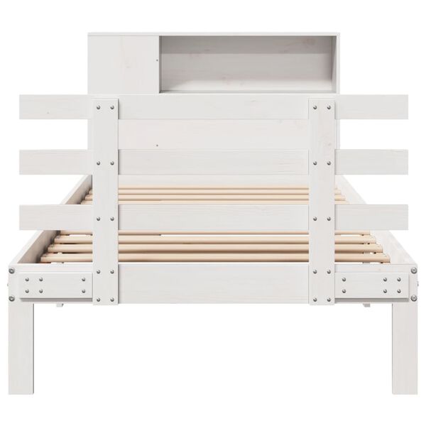 vidaXL Bookcase Bed without Mattress White 100x200cm Solid Wood Pine