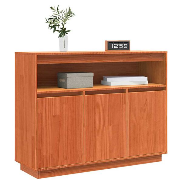 vidaXL Sideboard Wax Brown 104.5 x 34 x 80 cm Solid Pine Wood