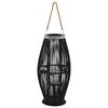 vidaXL Candle Holder | Black | Bamboo | Medium | Hanging mounting