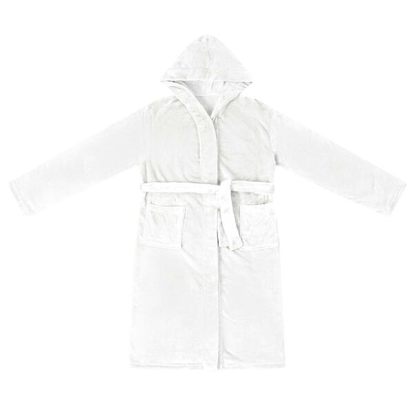 vidaXL Bathrobe Hoodie White XXL Flannel