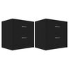 vidaXL Bedside Cabinets 2 pcs Black 40x30x40 cm Engineered Wood