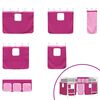 vidaXL Kids'Loft Bed Frame with Curtains White and Pink 107 x 201 cm