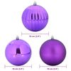 vidaXL Christmas Bauble Set 15 pcs Lilac Plastic