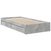 vidaXL Bed Frame with Drawers without Mattress Concrete Grey 75x190 cm Small Single