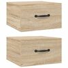 vidaXL Wall-mounted Bedside Cabinets 2 pcs Sonoma Oak 35x35x20 cm