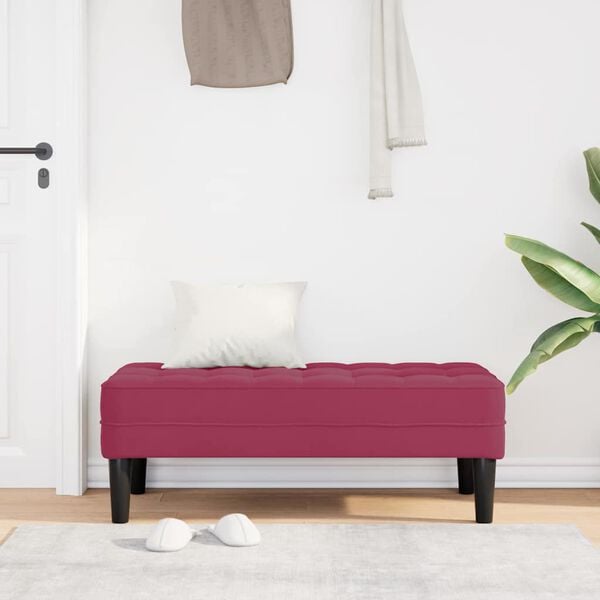 vidaXL Bench with Cushion Wine Red 113 x 57 x 39 cm Velvet