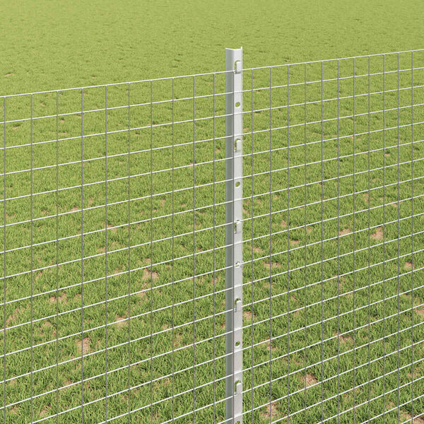 vidaXL Fence with Post Silver 1.6 x 25 m Steel