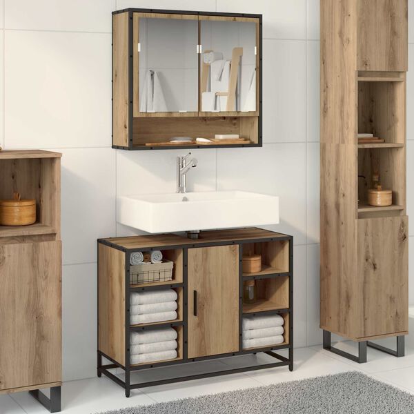 vidaXL Bathroom Furniture Set 2 pcs Artisan Oak Engineered Wood