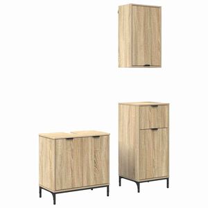 vidaXL Bathroom Furniture Set 3 pcs Sonoma Oak