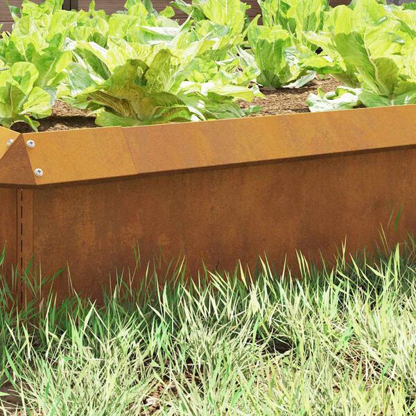 vidaXL Snail Fence 4 pcs Rusty 100 x 3.5 x 25 cm Weathering Steel