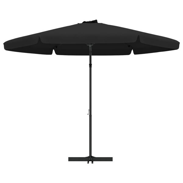 vidaXL Garden Parasol with Steel Pole 300 cm Black