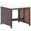 vidaXL Garden Stools 4 pcs with Cushions Brown Poly Rattan