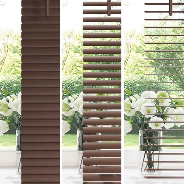 vidaXL Venetian Blind Dark Brown with Pattern 150 x 90 cm PVC