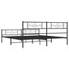 vidaXL Metal Bed Frame without Mattress with Footboard Black 183x213cm