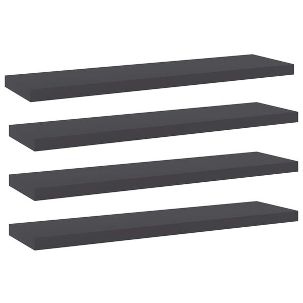 vidaXL Bookshelf Boards 4 pcs Grey 40x10x1.5 cm Engineered Wood