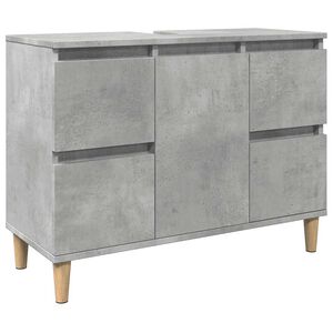 vidaXL Sink Cabinet Concrete Grey 80x33x60 cm Engineered Wood