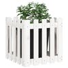 vidaXL Garden Planter with Fence Design White 50x50x50 cm Solid Wood Pine