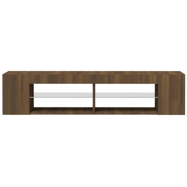 vidaXL TV Cabinet with LED Lights Brown Oak 135x39x30 cm