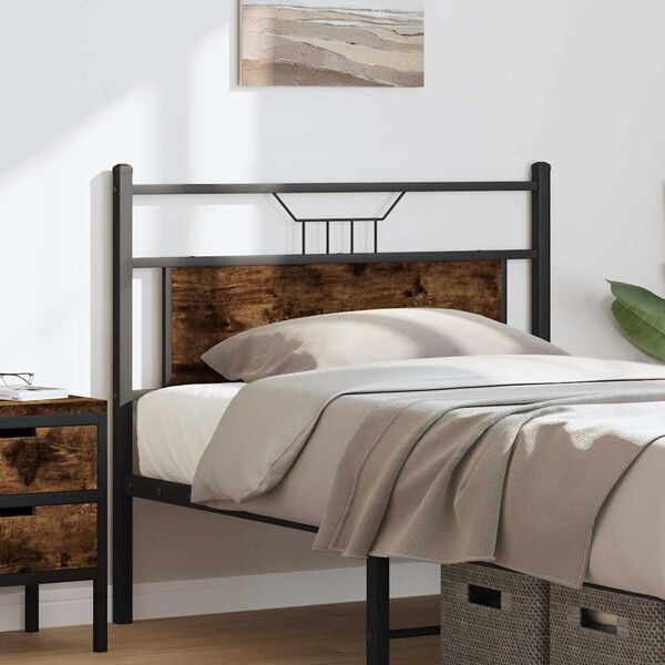 vidaXL Replace Headboard Smoked Oak 100 cm Engineered Wood and Steel