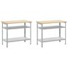 vidaXL Work Bench Set with Shelf 8 pcs Grey 200 x 55 x 200 cm Steel