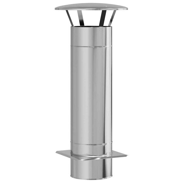 vidaXL Chimney Extension Silver 35 x 35 x 82 cm Stainless Steel