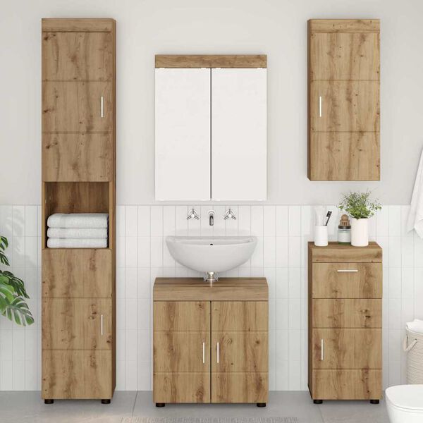 vidaXL Bathroom Wall Cabinet TULUM Artisan Oak 37 x 24.5 x 86 cm