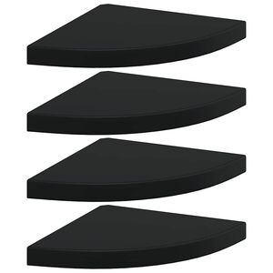 vidaXL Floating Corner Shelves 4 pcs Black 35x35x3.8 cm MDF