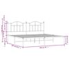 vidaXL Metal Bed Frame without Mattress with Headboard White 193x203cm