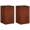 vidaXL Garden Planter 2 pcs Rusty 30 x 30 x 50 cm Weathering Steel