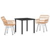 vidaXL Garden Dining Set 5 pcs Brown Powder-Coated Steel