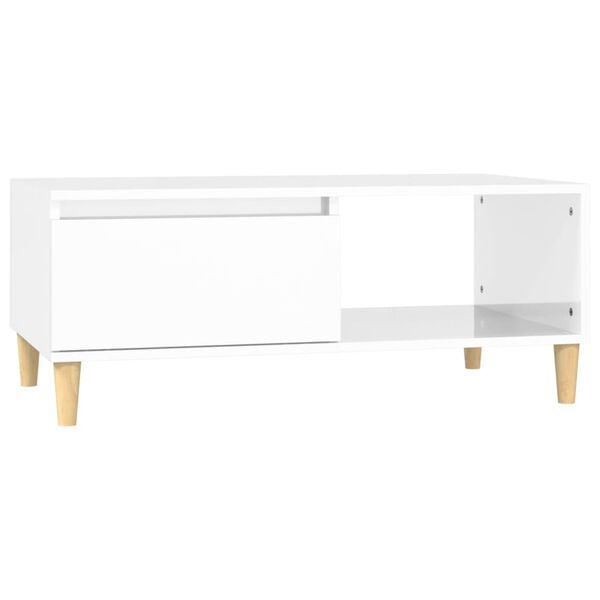 vidaXL Coffee Table High Gloss White 90x50x36.5 cm Engineered Wood