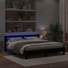 vidaXL Bed Frame with Headboard Black oak 200 x 200 cm Engineered wood