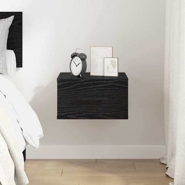 vidaXL Bedside Cabinet Black oak 35 x 35 x 20 cm Engineered wood
