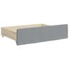 vidaXL Daybed with Trundle and Drawers Light Grey 90x190 cm Fabric
