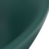 vidaXL Luxury Basin Overflow Oval Matt Dark Green 58.5x39 cm Ceramic