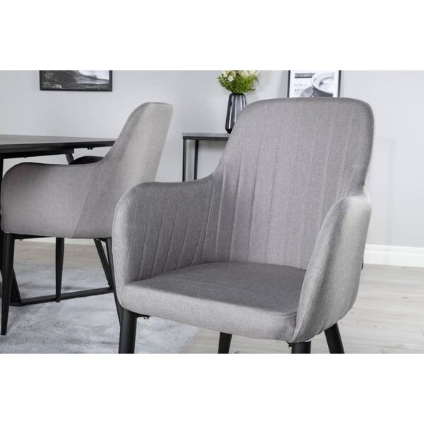 Venture Home Dining Chairs 2 pcs Comfort Polyester Black and Grey