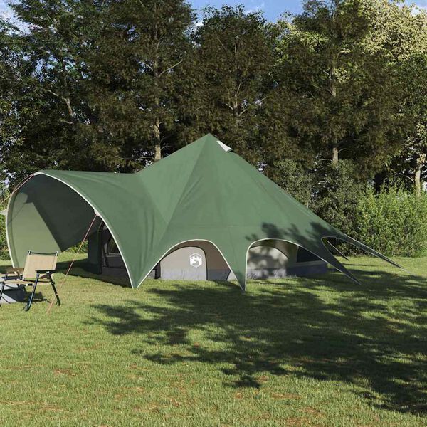 vidaXL Teepee Tent with Roof Green and Grey 502 x 502 x 297 cm