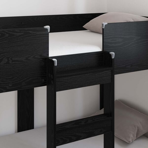 vidaXL Bunk Bed for Kids Black Oak 80 x 160 cm Engineered Wood